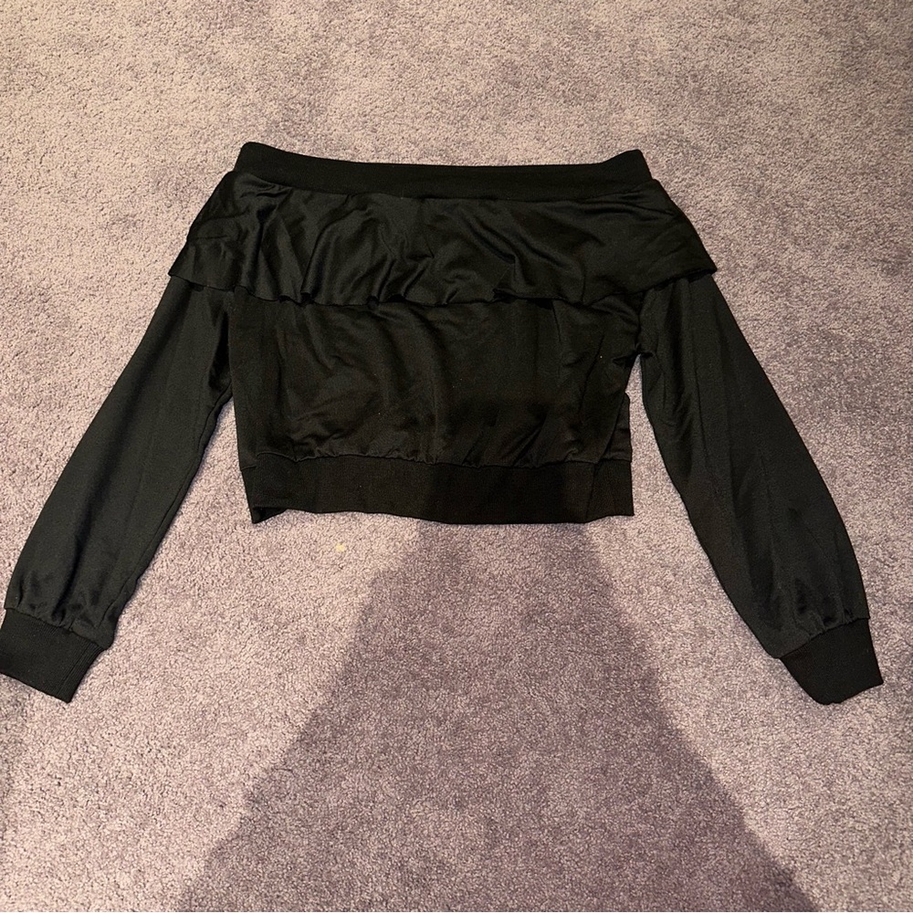 Black off the shoulder sweater